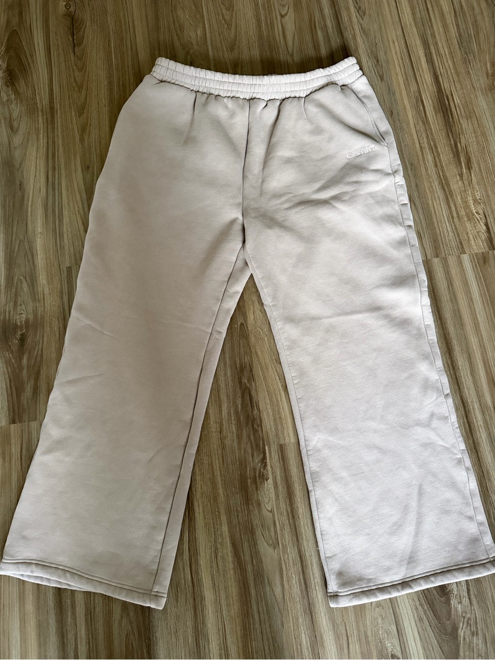 Comfrt Womens Plus Light Cream Sweatpants - Soft Neutral Joggers 2XL XXL 2X